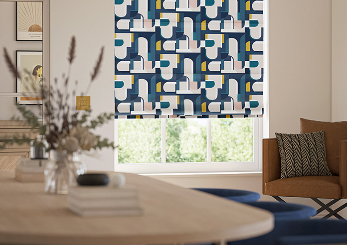 Archways, Navy - Roman Blind - Image 5